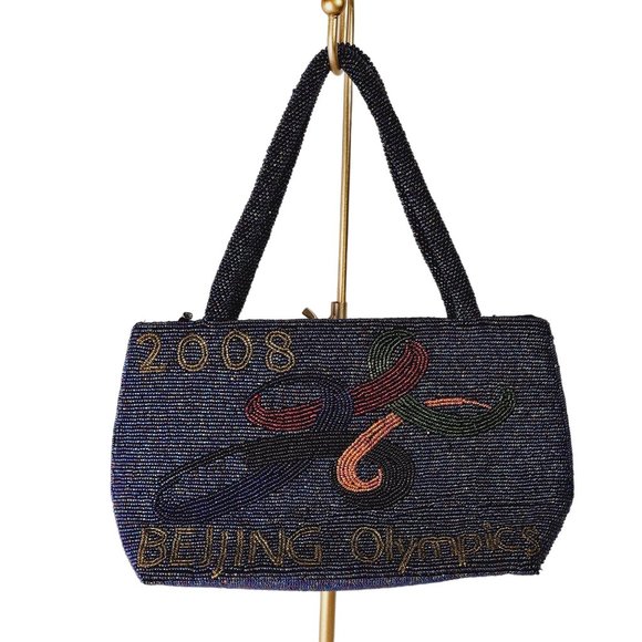 BEIJING Olympics 2008 Fully Beaded Y2K Multi-color Handbag - Picture 4 of 6